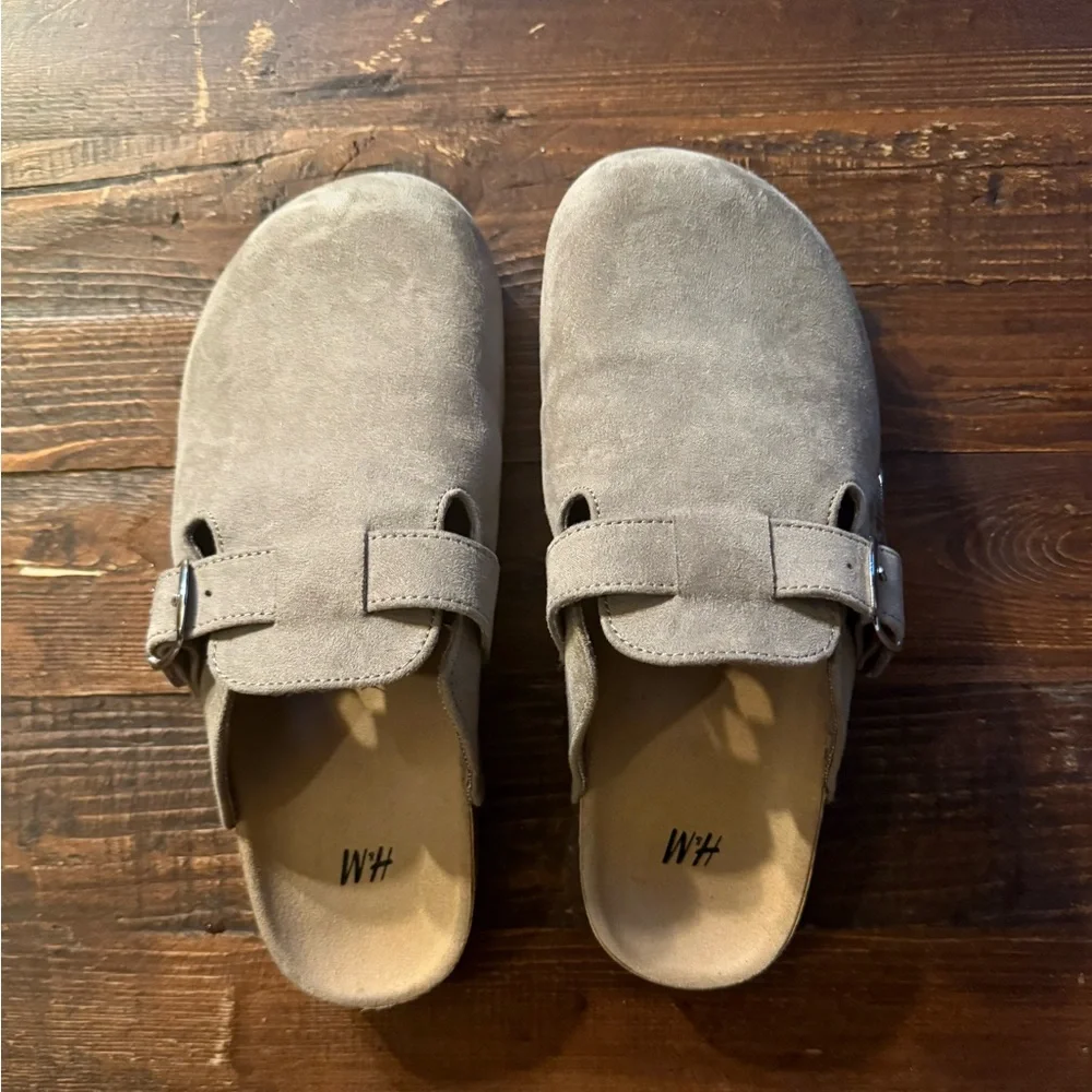 H&M Suede Slip-On Clogs Sz 3.5 - Picture 1 of 1